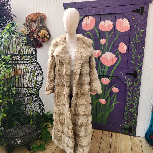 Vintage 1970's Boho Faux Fur Fuzzy Dress Length Coat, AS IS  Needs CLEANED - Picture 2 of 15
